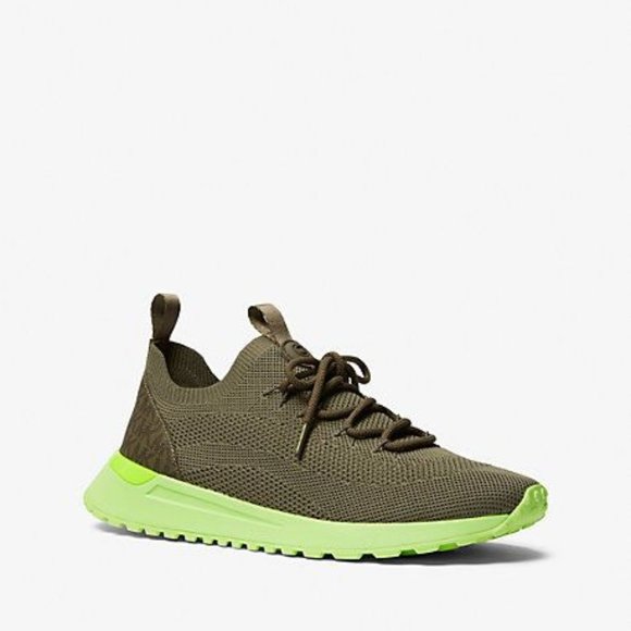 MICHAEL KORS Dax Knit Slip-On Trainer Stretch  44S3DAFP2D Olive NWT